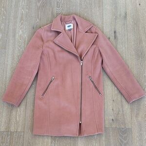 Old Navy mid-length motorcycle salmon coat. Size Medium. Barely worn.